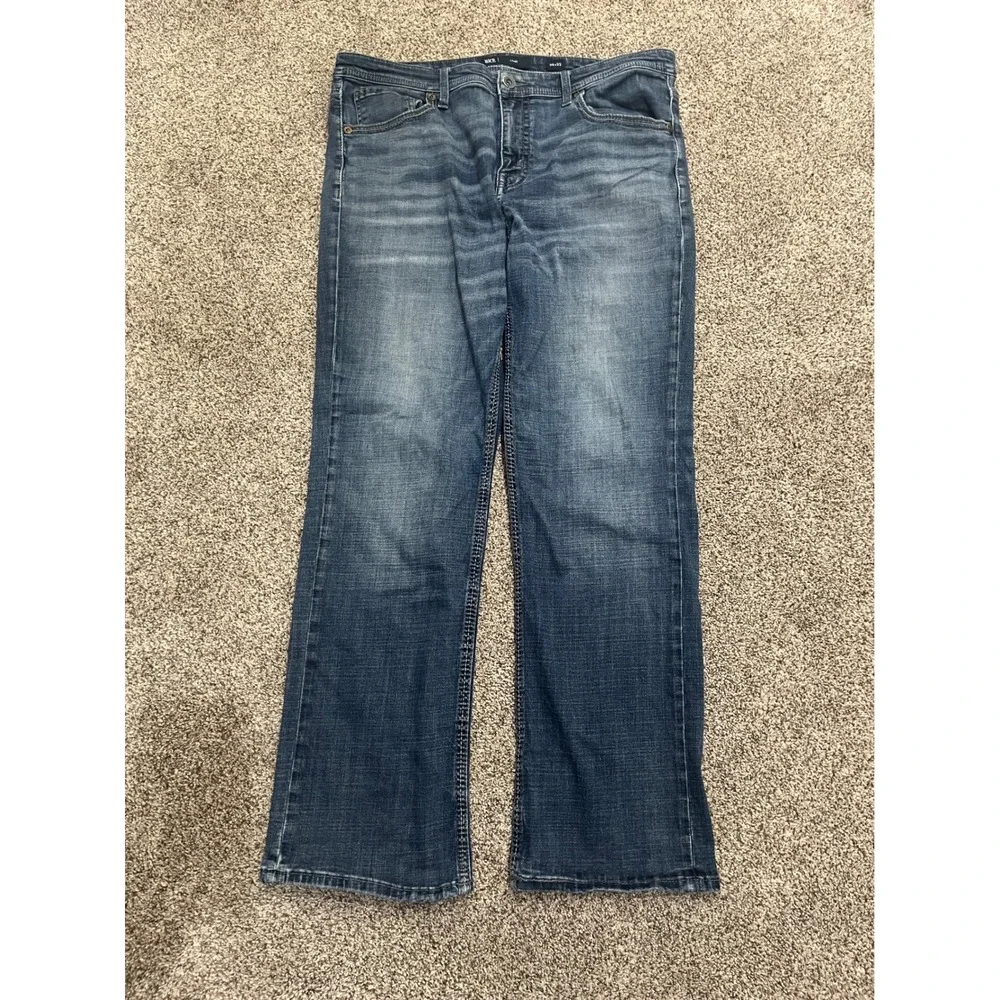 BKE Tyler Straight Leg Jeans Mens 36x32 Medium Wash Stretch Denim Blue Pants